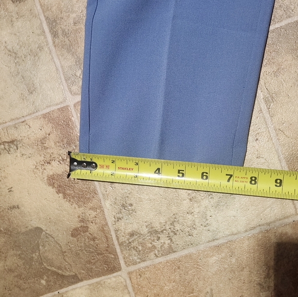 NINE WEST Women's High-Waist Pleated Pants- Light Blue with zipper  front Sz 14L - Picture 10 of 11